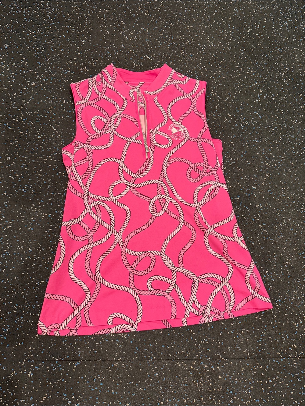 Tail Pink Rope-Print Pebble Beach Golf Shirt Size M